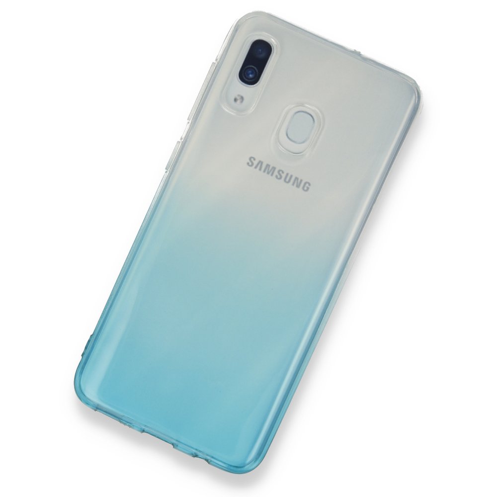 Newface Samsung Galaxy A30 Kılıf Lüx Çift Renkli Silikon - Turkuaz