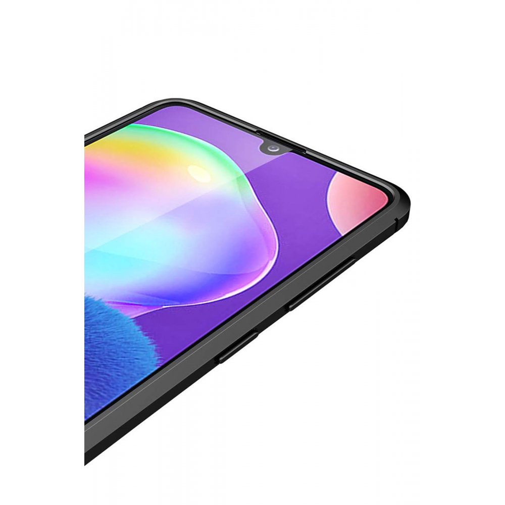 Newface Samsung Galaxy A31 Kılıf Focus Derili Silikon - Lacivert