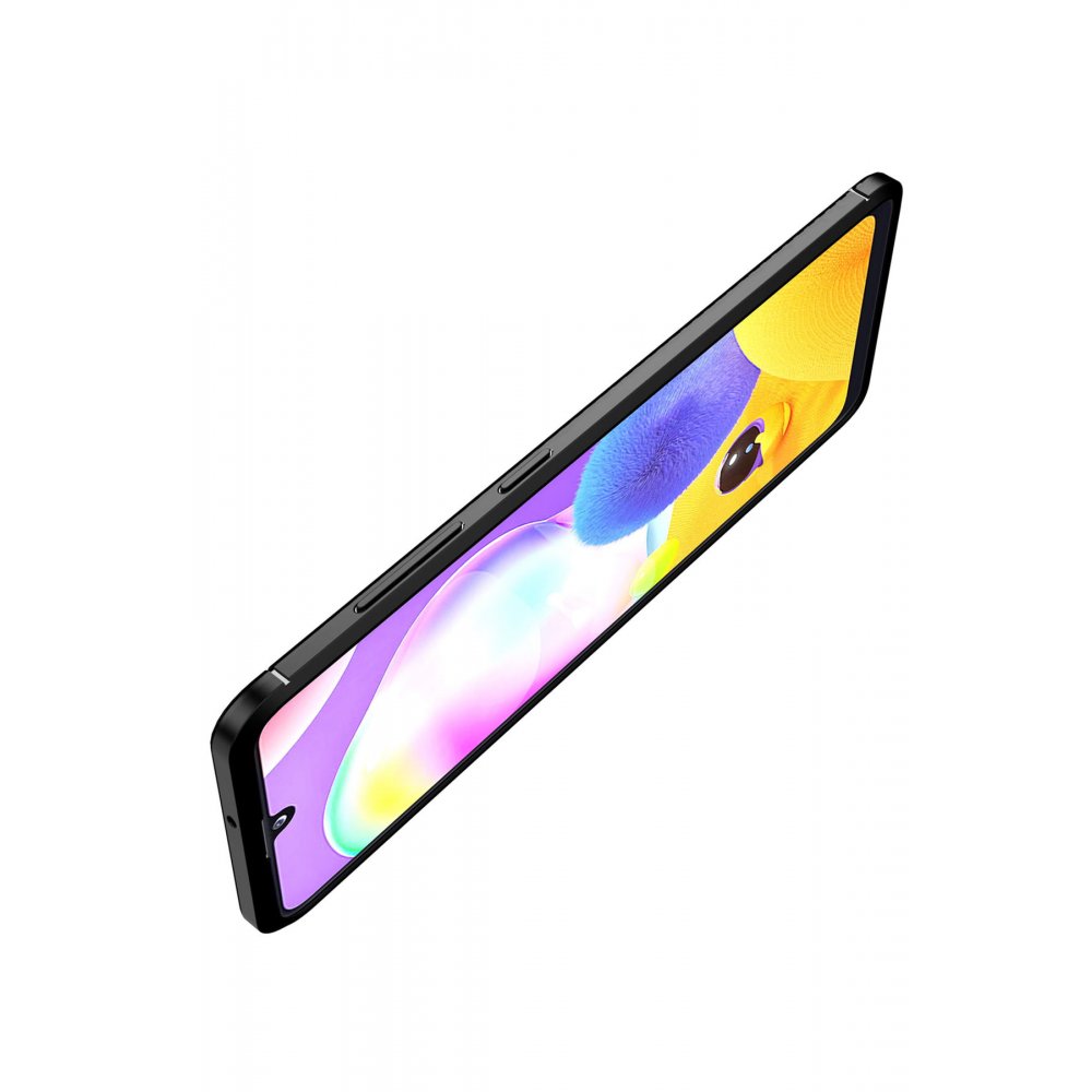 Newface Samsung Galaxy A31 Kılıf Focus Karbon Silikon - Kahverengi
