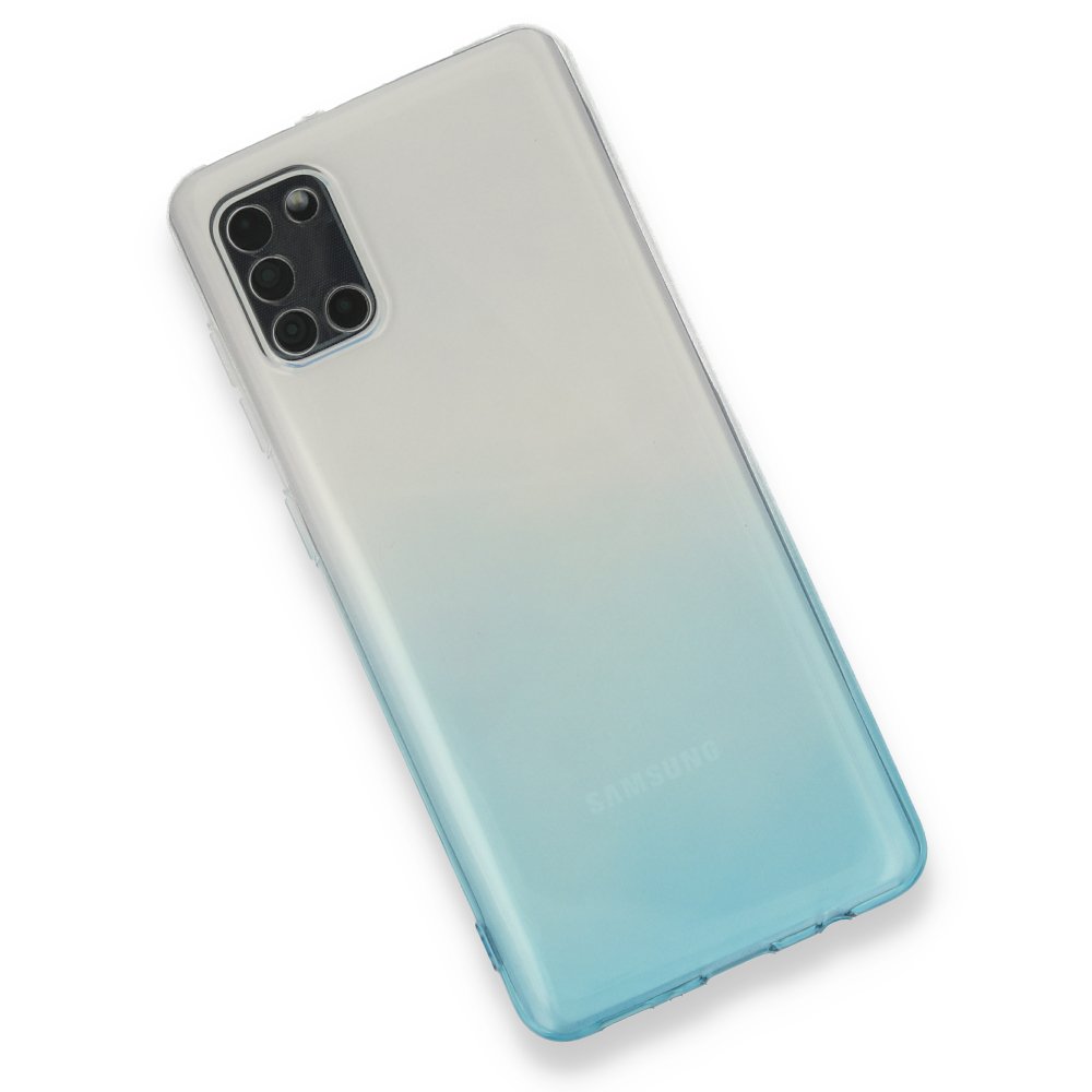 Newface Samsung Galaxy A31 Kılıf Lüx Çift Renkli Silikon - Turkuaz