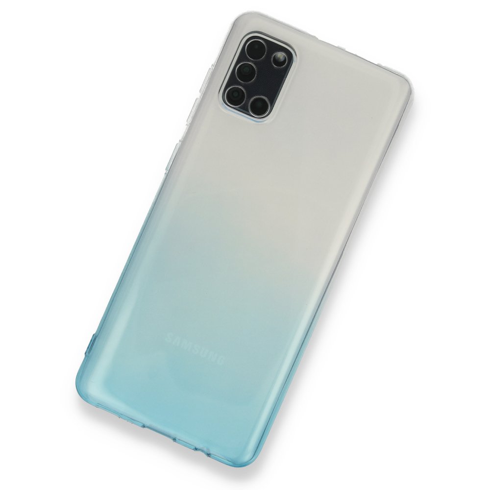 Newface Samsung Galaxy A31 Kılıf Lüx Çift Renkli Silikon - Turkuaz