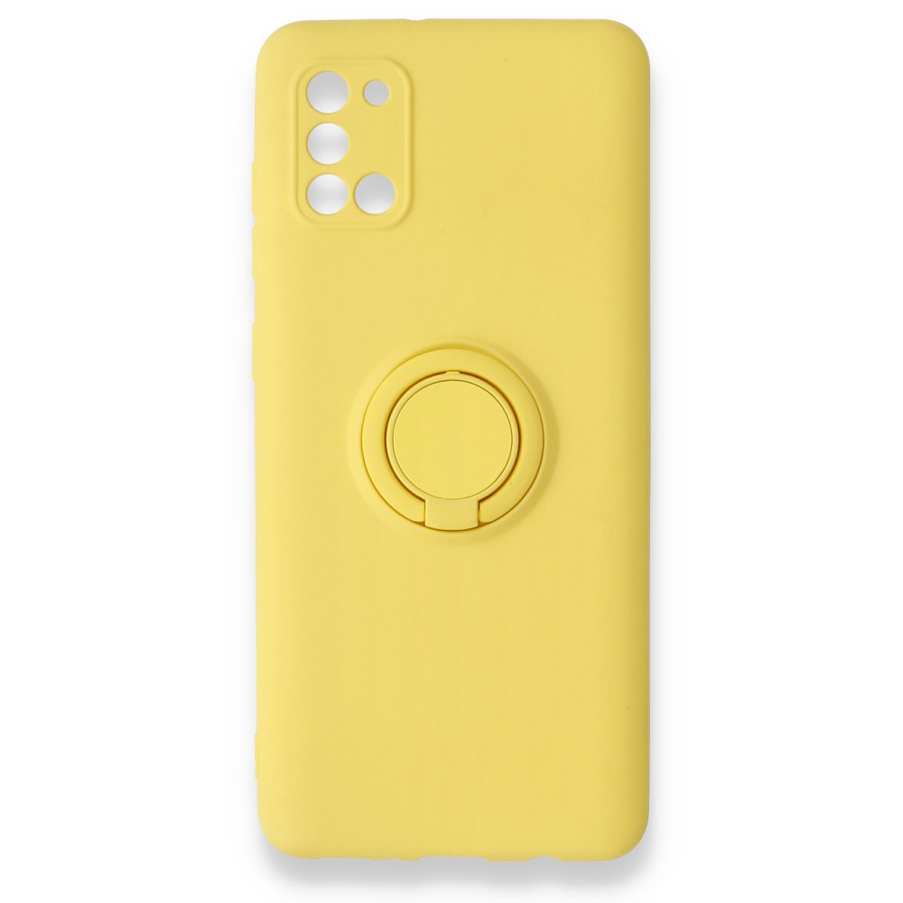 Newface Samsung Galaxy A31 Kılıf Viktor Yüzüklü Silikon - Sarı
