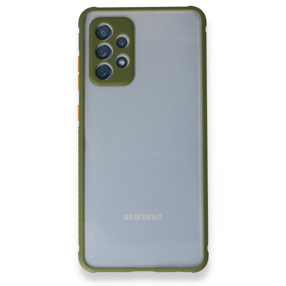 Newface Samsung Galaxy A32 5G Kılıf Miami Şeffaf Silikon  - Yeşil