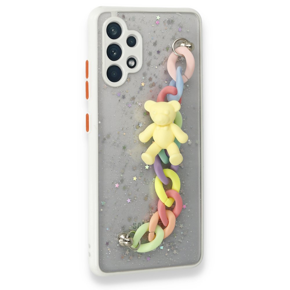 Newface Samsung Galaxy A32 Kılıf Ayıcıklı Silikon - Beyaz