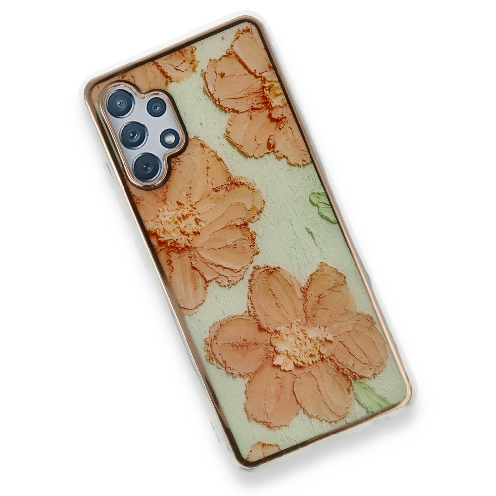 Newface Samsung Galaxy A32 Kılıf Çiçekli Silikon - Rose