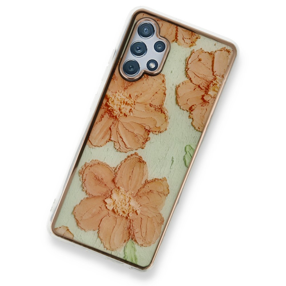 Newface Samsung Galaxy A32 Kılıf Çiçekli Silikon - Rose