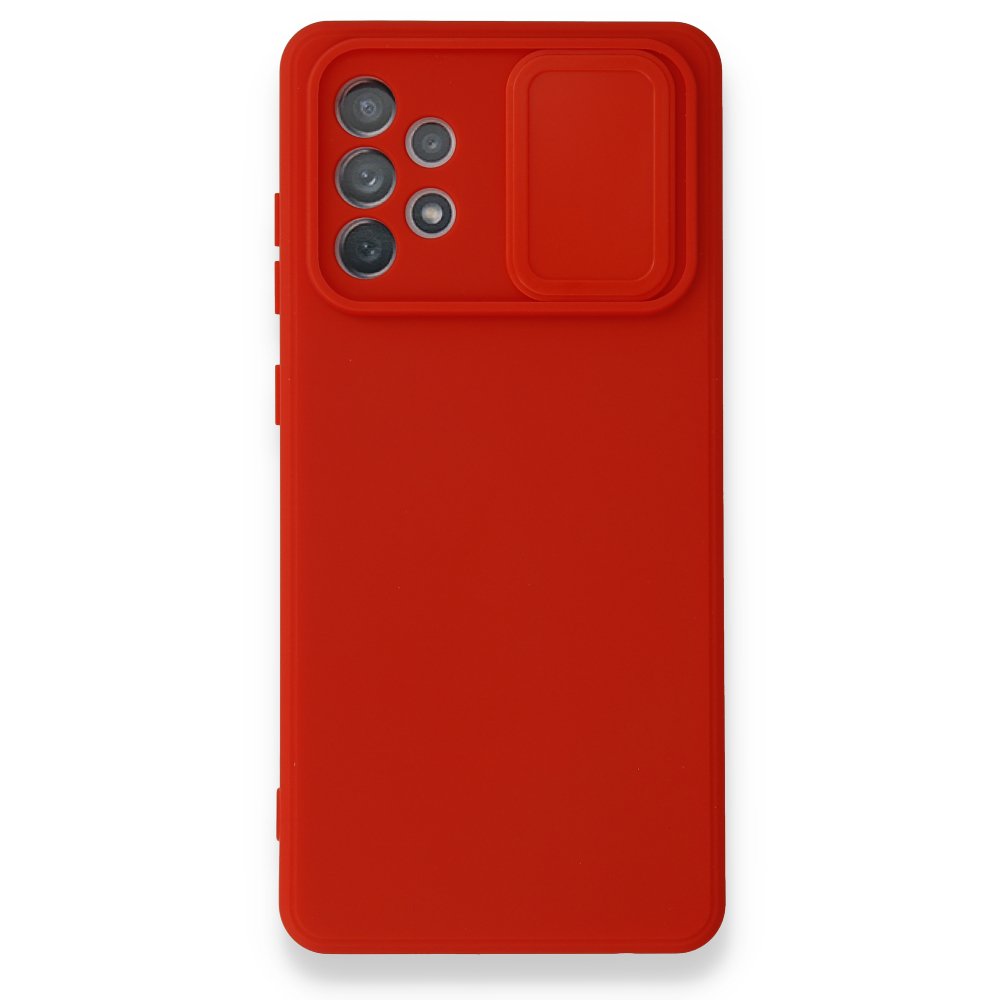Newface Samsung Galaxy A52 Kılıf Color Lens Silikon - Kırmızı