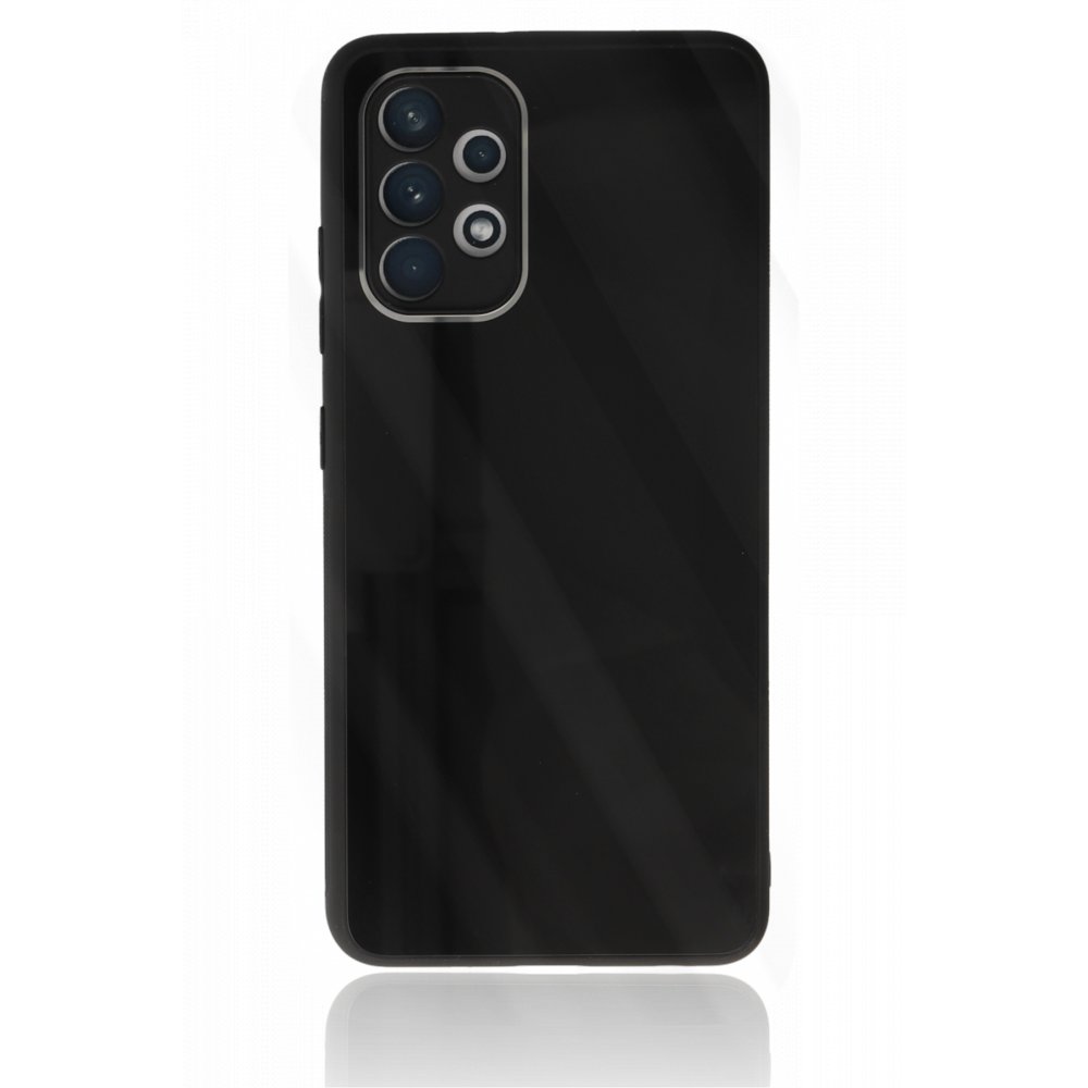 Newface Samsung Galaxy A32 Kılıf Glass Kapak - Siyah