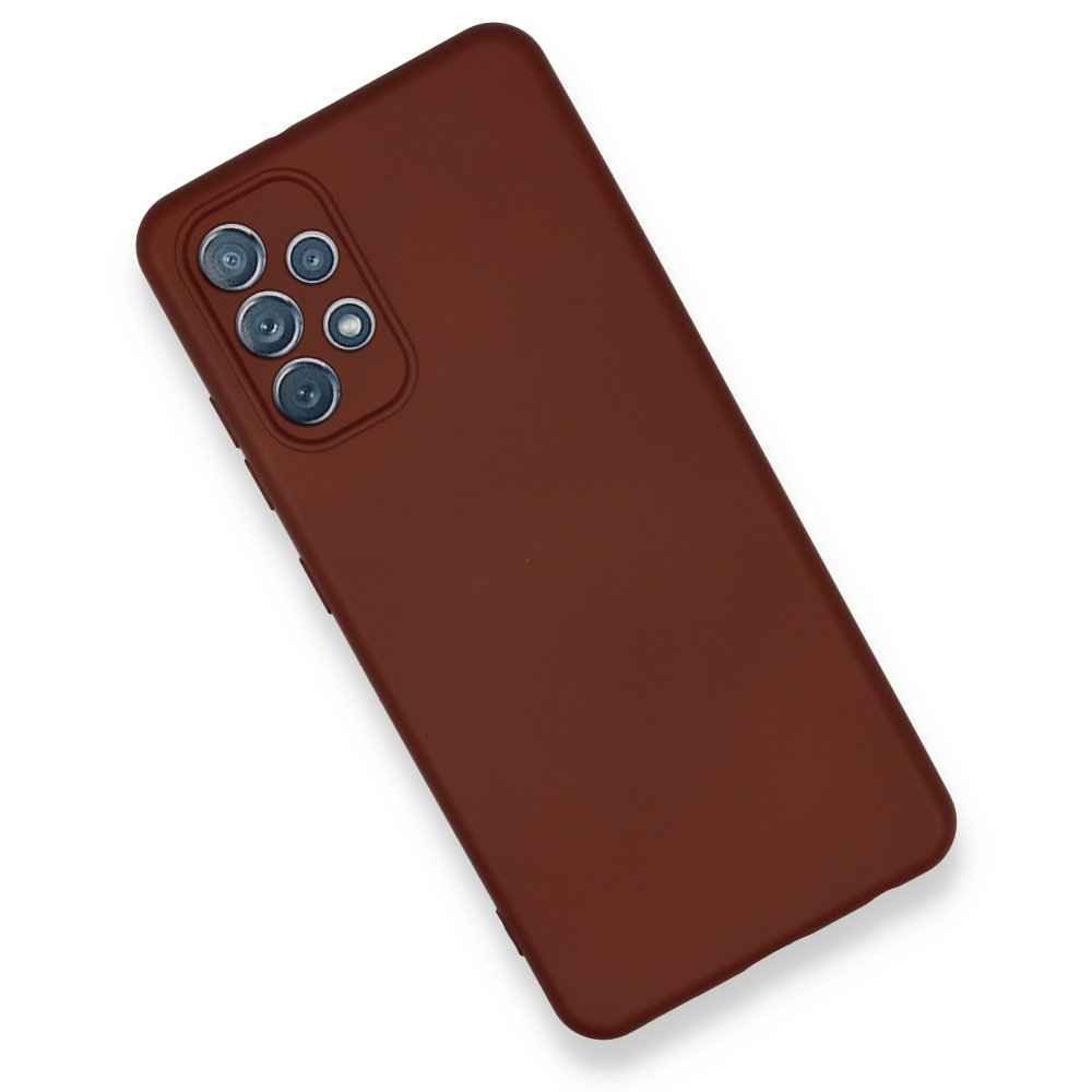 Newface Samsung Galaxy A32 Kılıf Nano içi Kadife  Silikon - Kahverengi