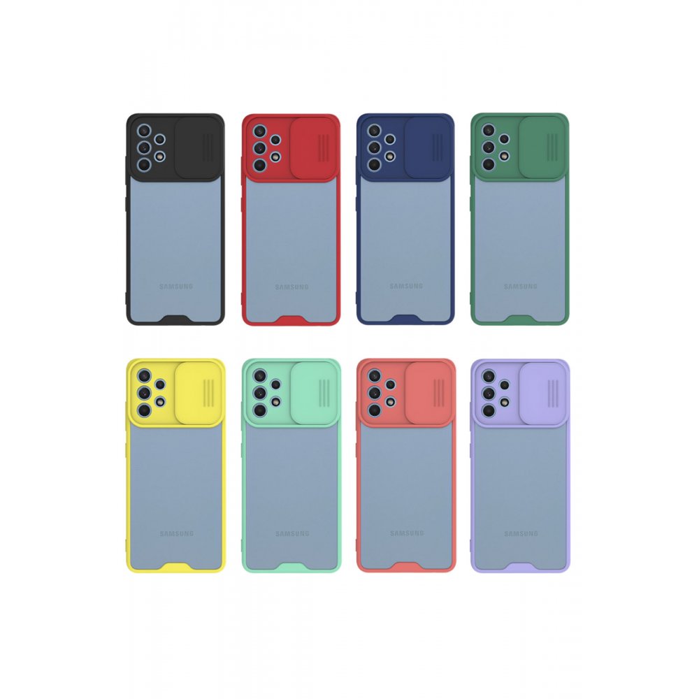 Newface Samsung Galaxy A32 Kılıf Platin Kamera Koruma Silikon - Açık Yeşil