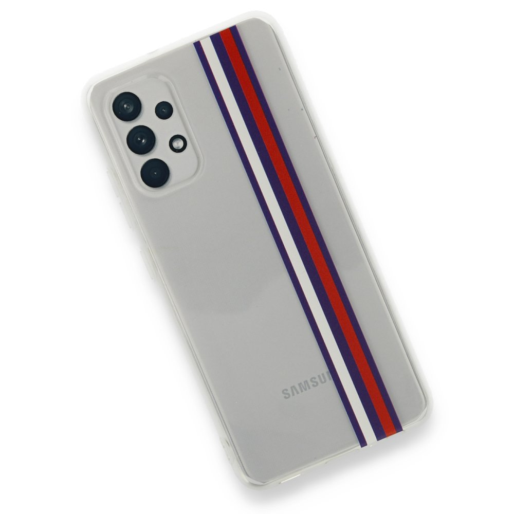 Newface Samsung Galaxy A32 Kılıf Prime Silikon - Beyaz-Kırmızı