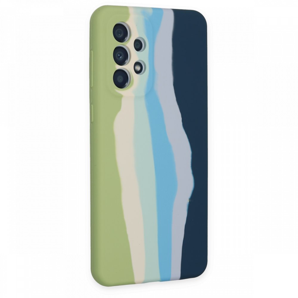 Newface Samsung Galaxy A33 5G Kılıf Ebruli Lansman Silikon - Yeşil-Koyu Yeşil