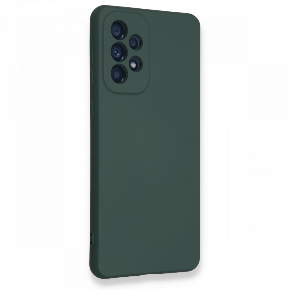 Newface Samsung Galaxy A33 5G Kılıf Nano içi Kadife Silikon - Koyu Yeşil