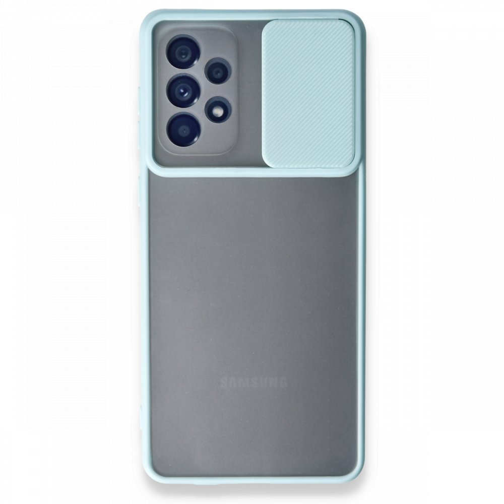 Newface Samsung Galaxy A33 5G Kılıf Palm Buzlu Kamera Sürgülü Silikon - Turkuaz