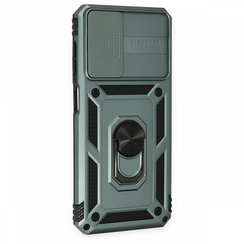 Newface Samsung Galaxy A33 5G Kılıf Pars Lens Yüzüklü Silikon - Yeşil