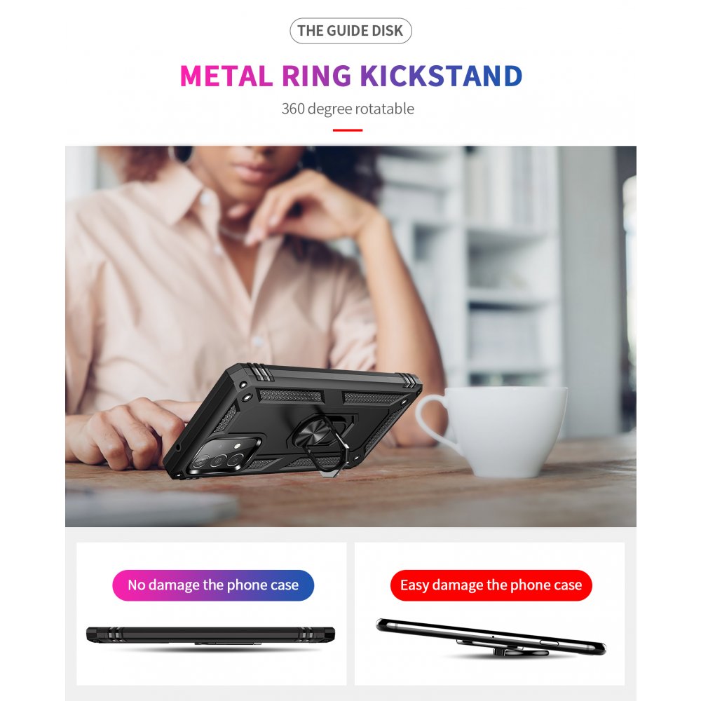 Newface Samsung Galaxy A33 5G Kılıf Sofya Yüzüklü Silikon Kapak - Siyah