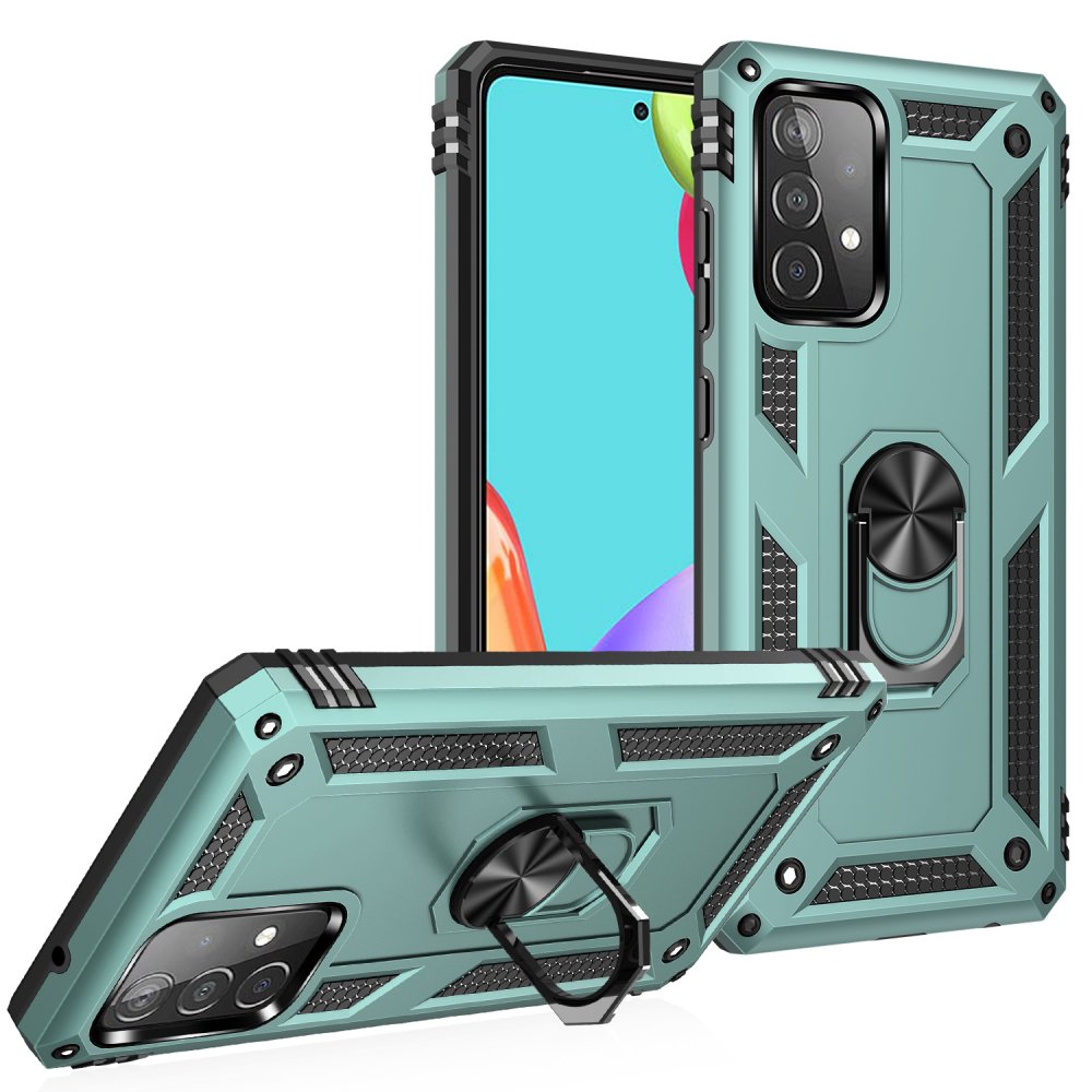 Newface Samsung Galaxy A33 5G Kılıf Sofya Yüzüklü Silikon Kapak - Yeşil
