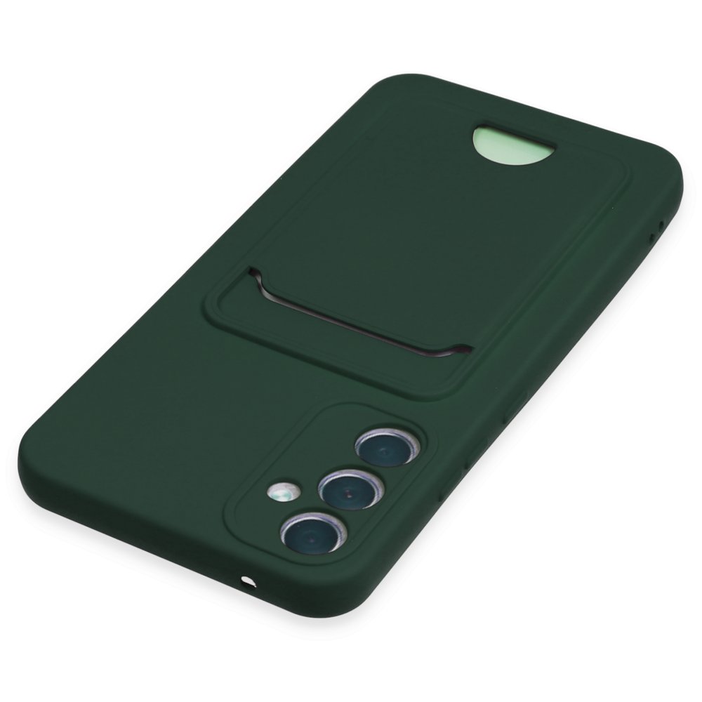 Newface Samsung Galaxy A34 5G Kılıf Kelvin Kartvizitli Silikon - Koyu Yeşil