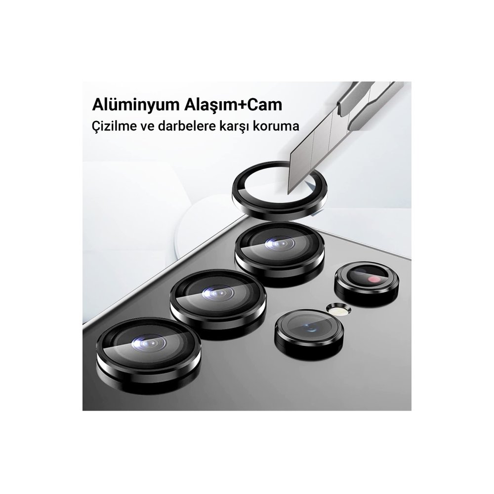 Newface Samsung Galaxy A34 5G Valdez Metal Kamera Lens - Siyah