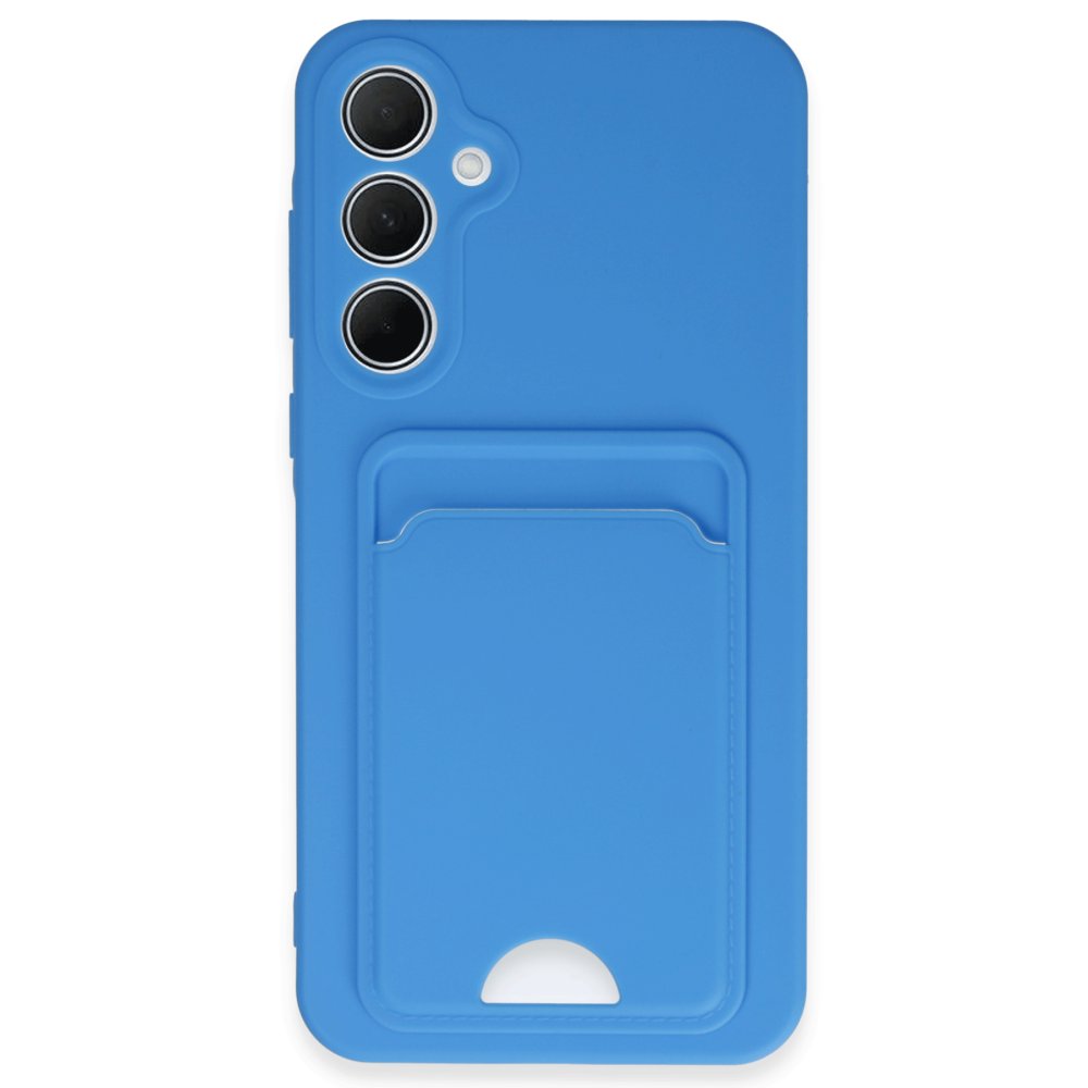 Newface Samsung Galaxy A35 5G Kılıf Kelvin Kartvizitli Silikon - Mavi