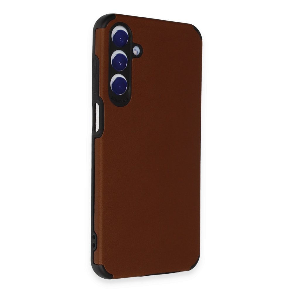 Newface Samsung Galaxy A35 5G Kılıf Loop Deri Silikon - Kahverengi