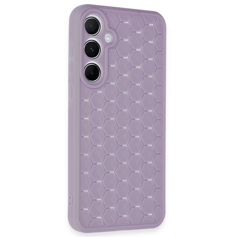 Newface Samsung Galaxy A35 5G Kılıf Petek Silikon Kapak - Lila