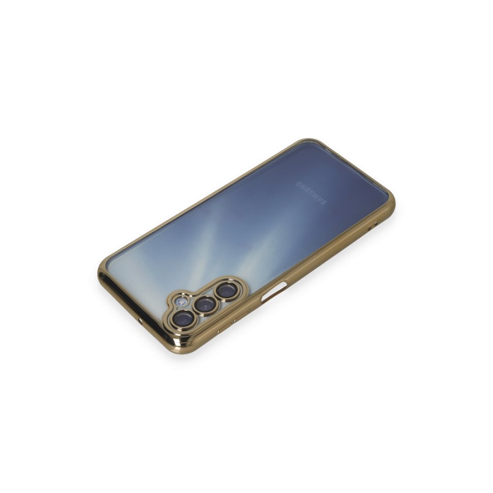 Newface Samsung Galaxy A35 5G Kılıf Razer Lensli Silikon - Gold