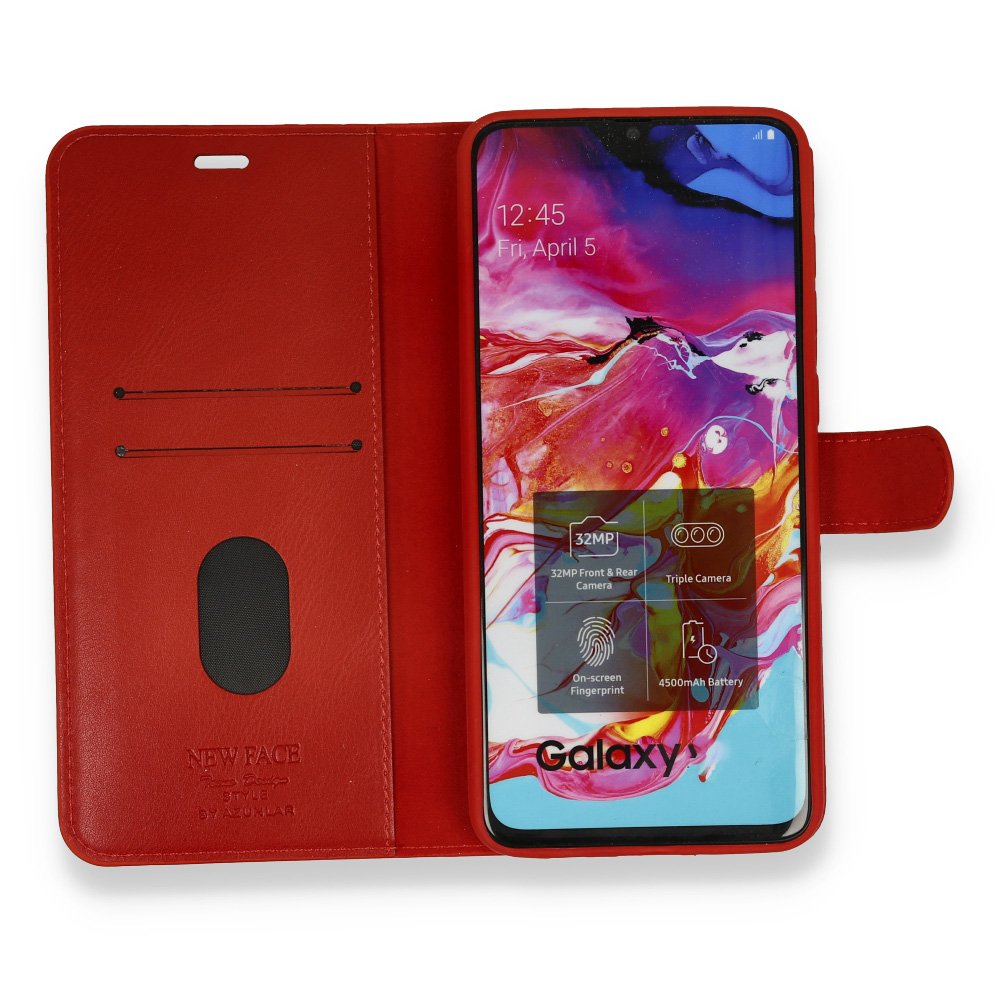 Newface Samsung Galaxy A50 Kılıf Trend S Plus Kapaklı Kılıf - Kırmızı