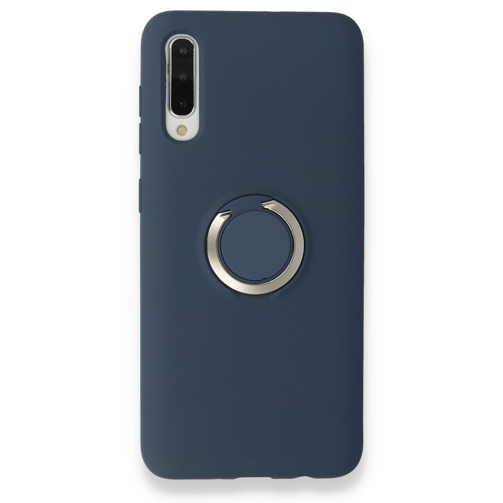 Newface Samsung Galaxy A50 Kılıf Viktor Yüzüklü Silikon - Lacivert