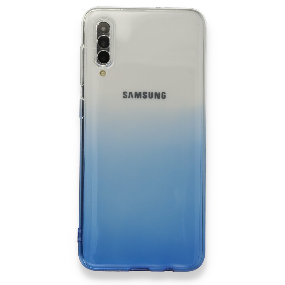 Newface Samsung Galaxy A50S Kılıf Lüx Çift Renkli Silikon - Mavi