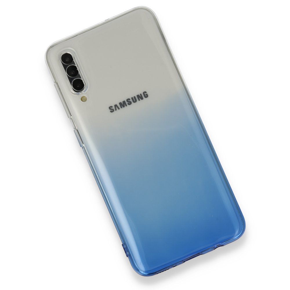 Newface Samsung Galaxy A50S Kılıf Lüx Çift Renkli Silikon - Mavi
