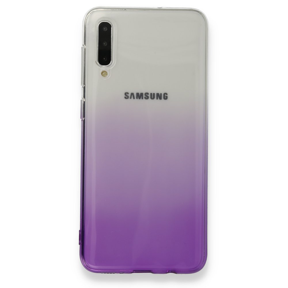 Newface Samsung Galaxy A50 Kılıf Lüx Çift Renkli Silikon - Mor