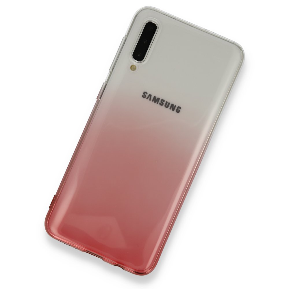Newface Samsung Galaxy A30S Kılıf Lüx Çift Renkli Silikon - Pembe