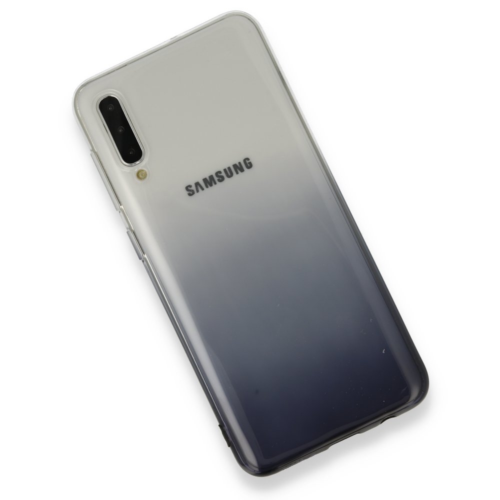 Newface Samsung Galaxy A50 Kılıf Lüx Çift Renkli Silikon - Siyah