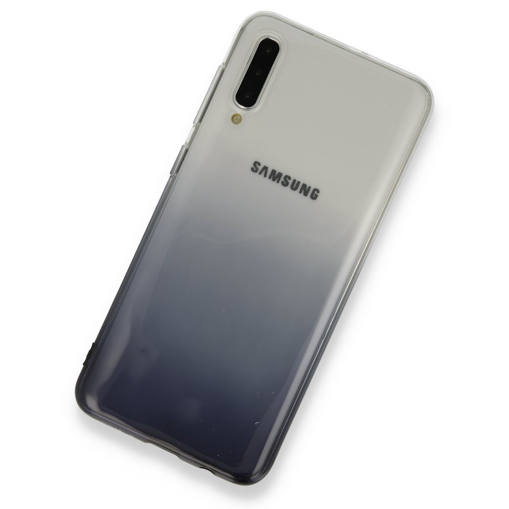 Newface Samsung Galaxy A50S Kılıf Lüx Çift Renkli Silikon - Siyah