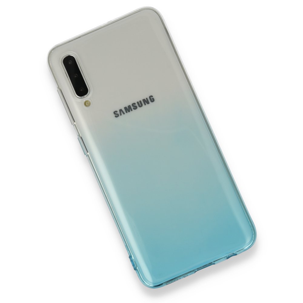 Newface Samsung Galaxy A30S Kılıf Lüx Çift Renkli Silikon - Turkuaz