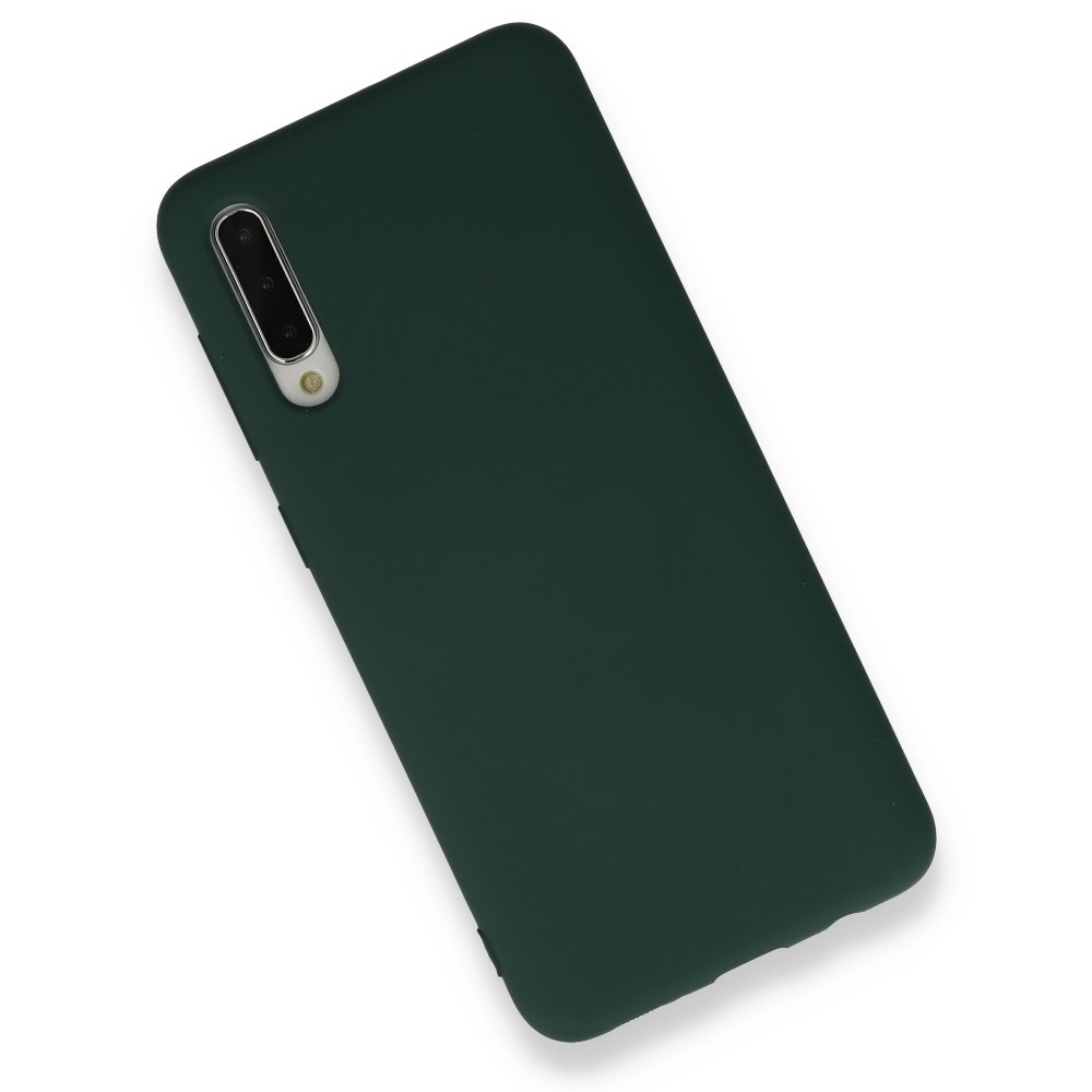 Newface Samsung Galaxy A50 Kılıf Nano içi Kadife  Silikon - Koyu Yeşil