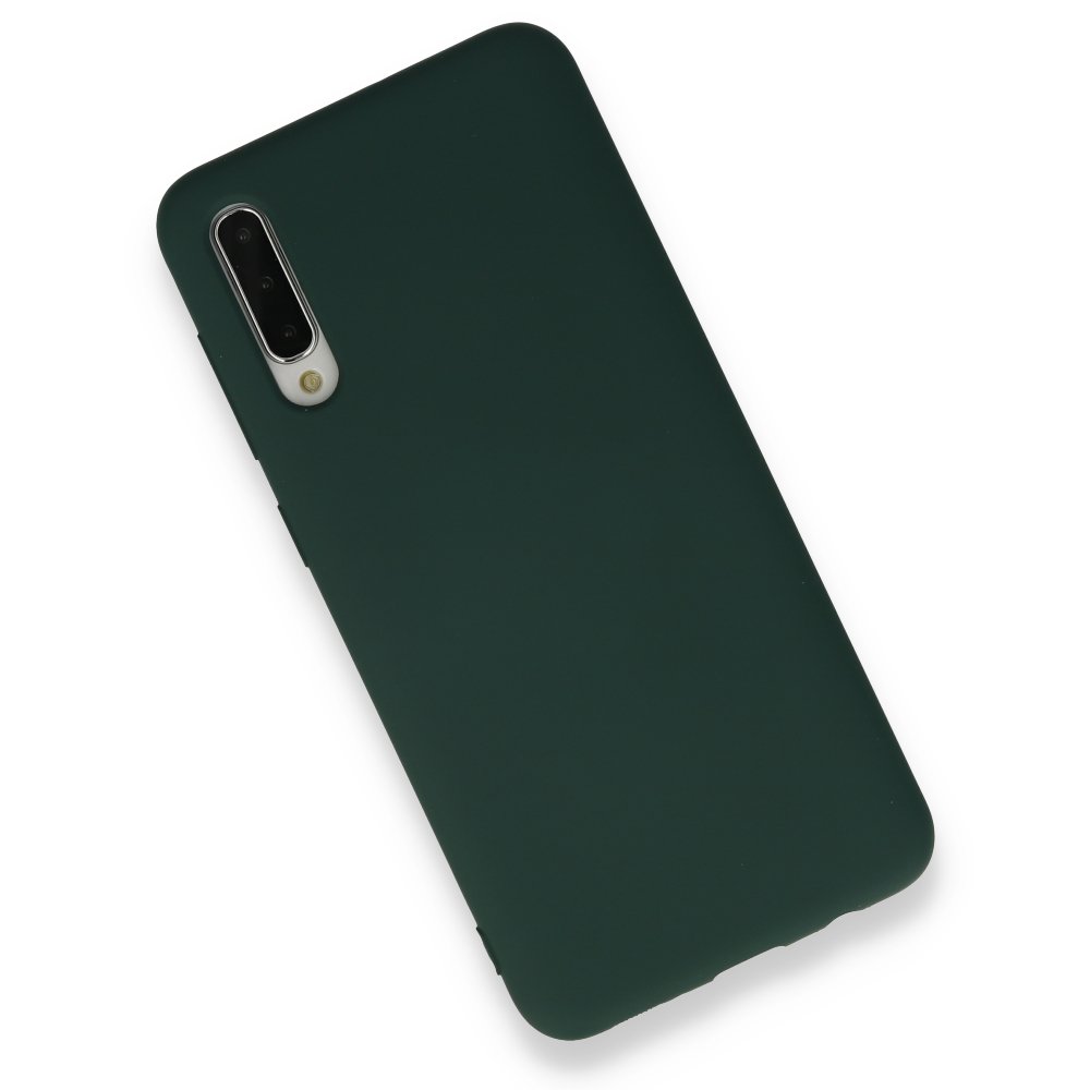 Newface Samsung Galaxy A50 Kılıf Nano içi Kadife Silikon - Koyu Yeşil