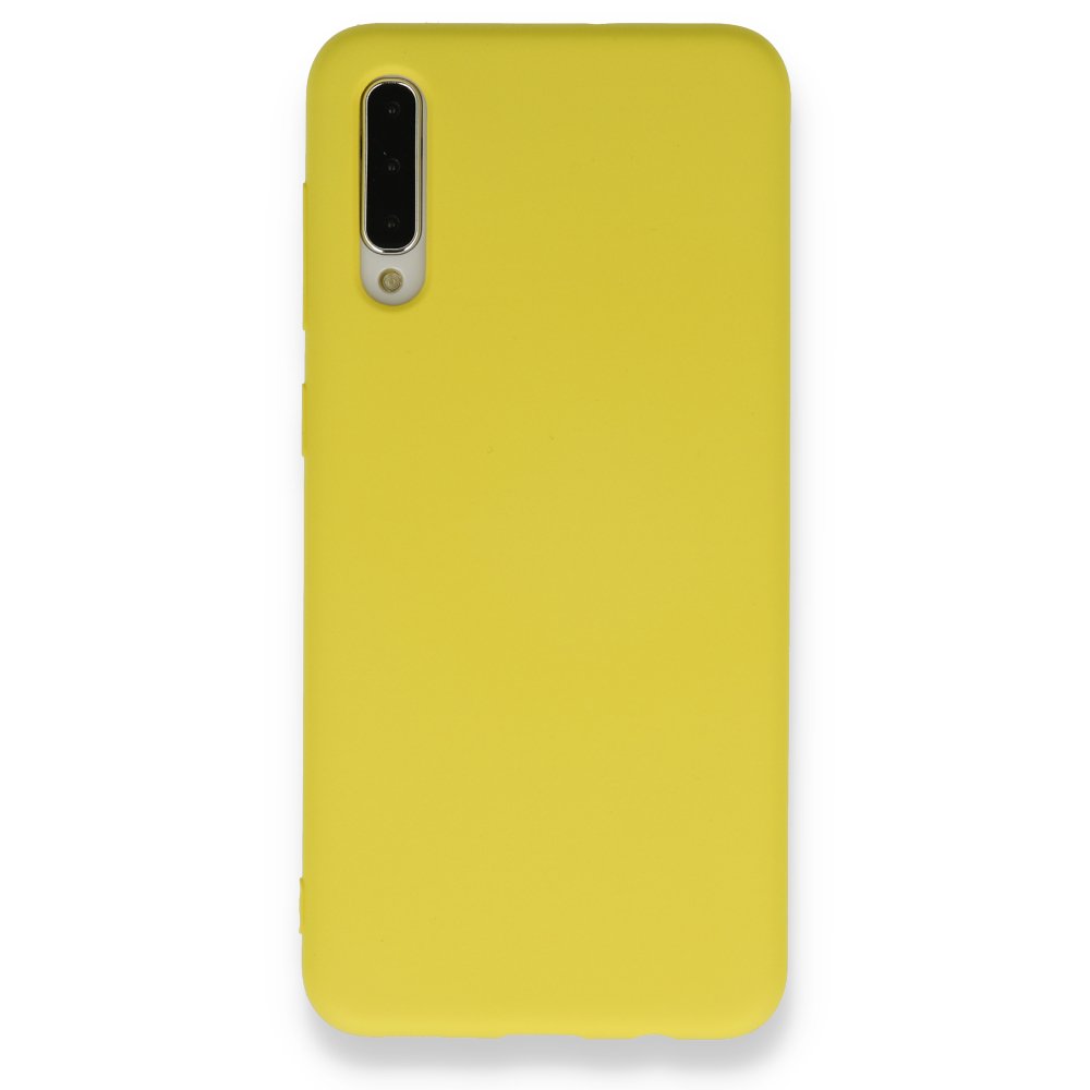 Newface Samsung Galaxy A50S Kılıf Nano içi Kadife Silikon - Sarı