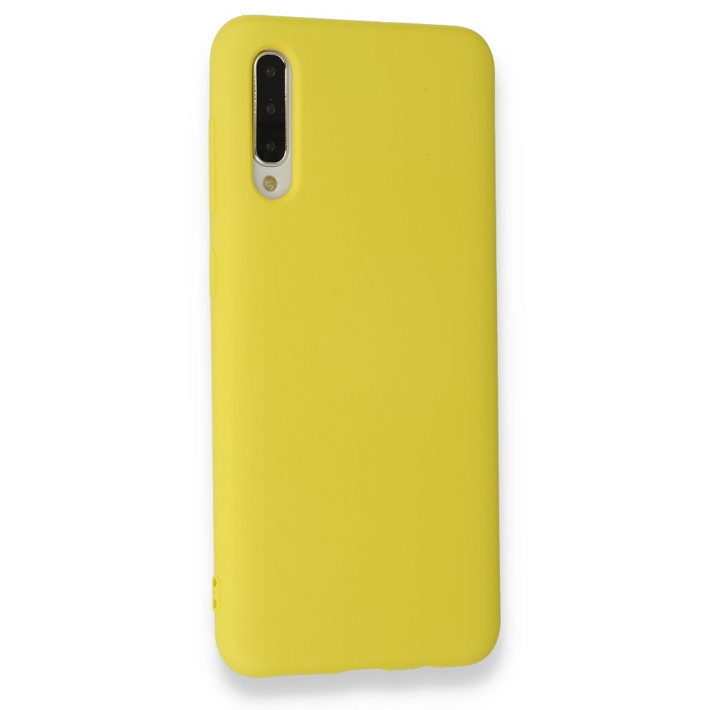 Newface Samsung Galaxy A50S Kılıf Nano içi Kadife Silikon - Sarı