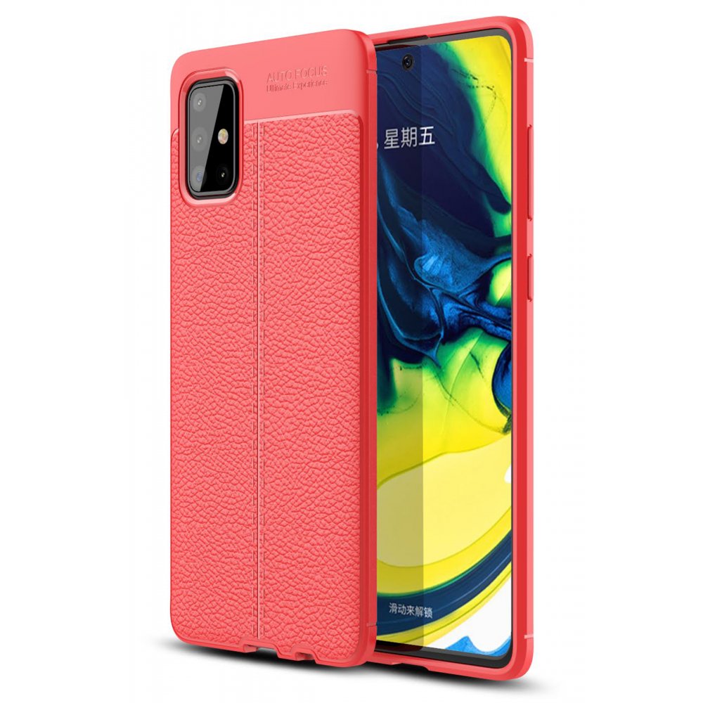 Newface Samsung Galaxy A51 Kılıf Auto Focus Kapak - Kırmızı