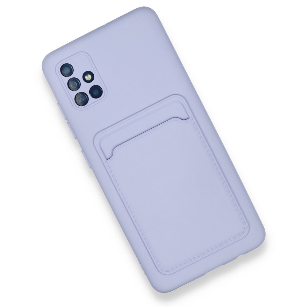 Newface Samsung Galaxy A51 Kılıf Kelvin Kartvizitli Silikon - Lila