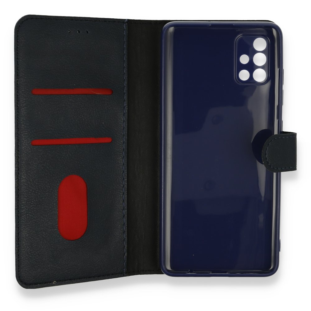 Newface Samsung Galaxy A51 Kılıf Trend S Plus Kapaklı Kılıf - Lacivert