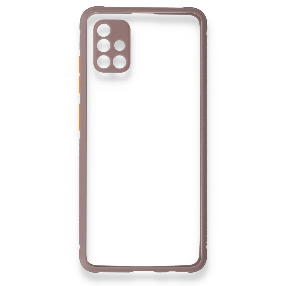 Newface Samsung Galaxy A51 Kılıf Miami Şeffaf Silikon - Açık Mor