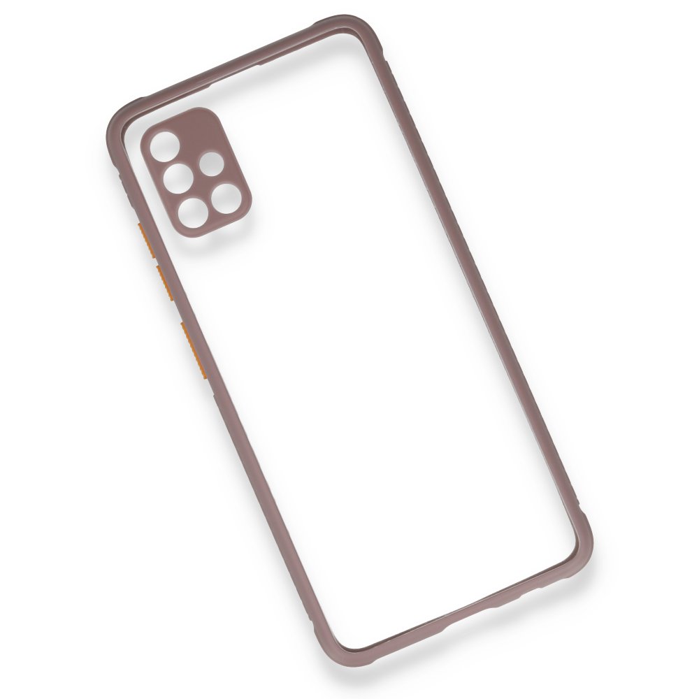Newface Samsung Galaxy A51 Kılıf Miami Şeffaf Silikon - Açık Mor