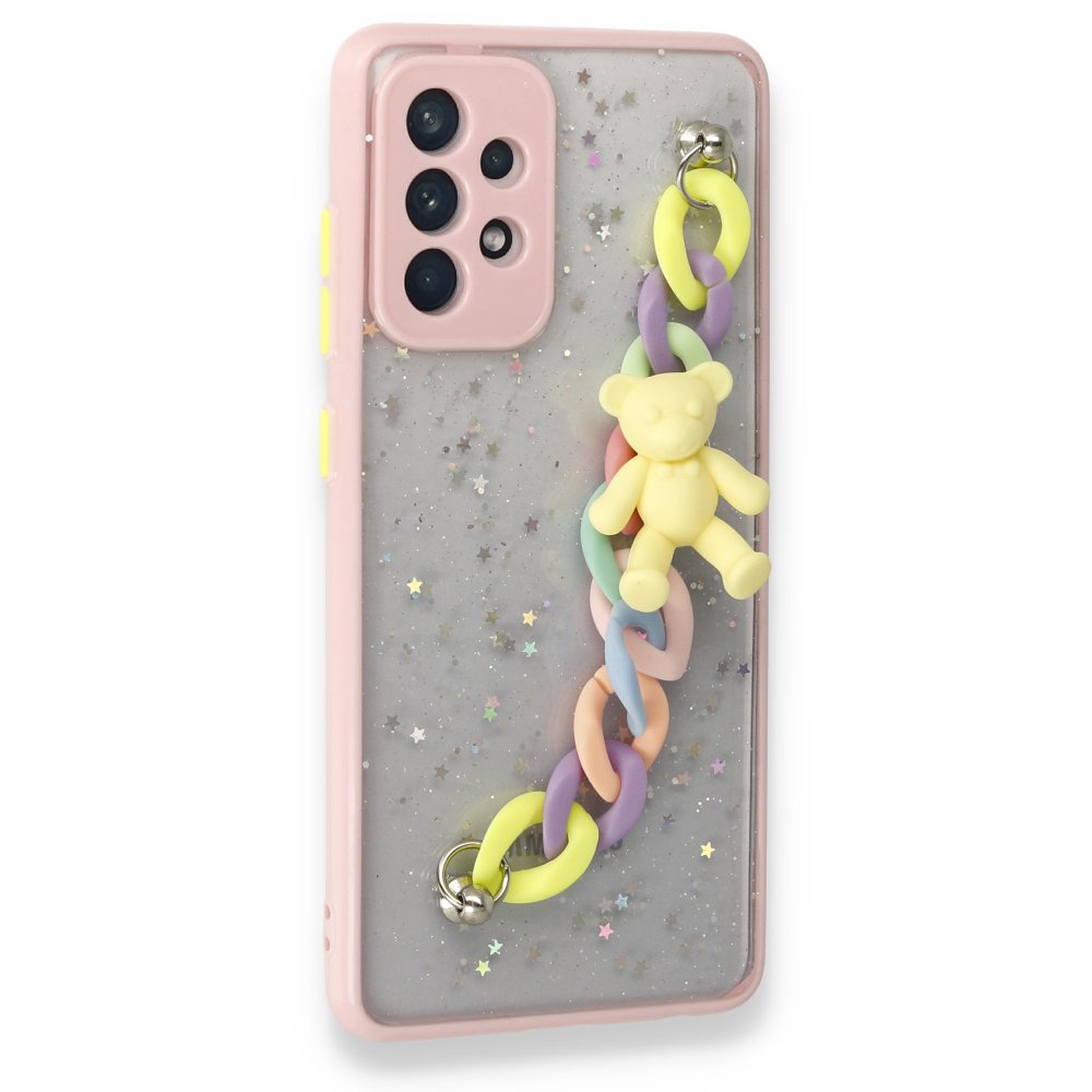 Newface Samsung Galaxy A52S Kılıf Ayıcıklı Silikon - Pembe