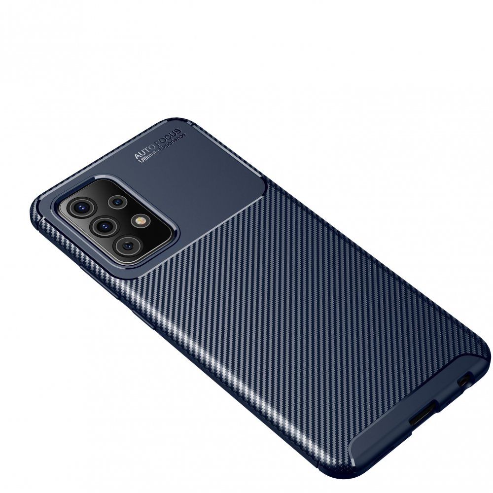 Newface Samsung Galaxy A52 Kılıf Auto Focus Karbon Kapak - Lacivert