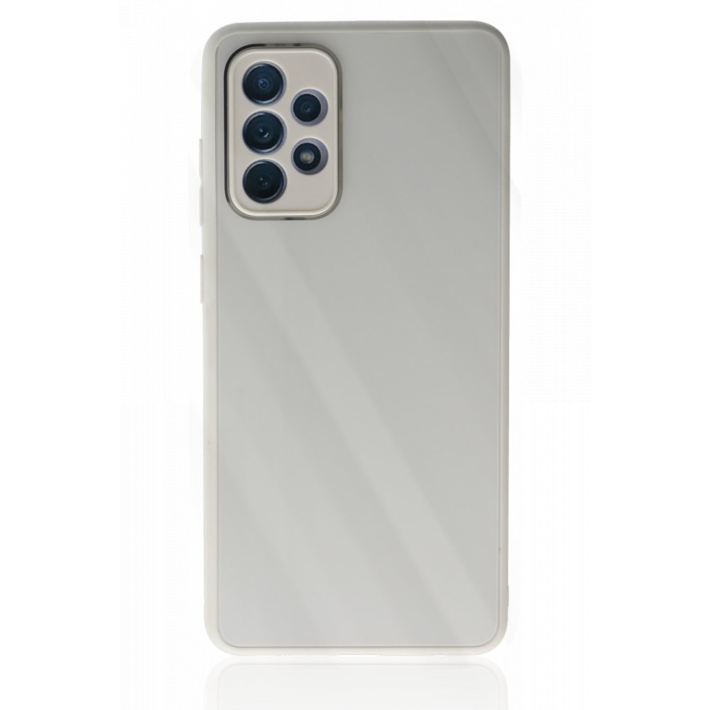 Newface Samsung Galaxy A52 Kılıf Glass Kapak - Beyaz