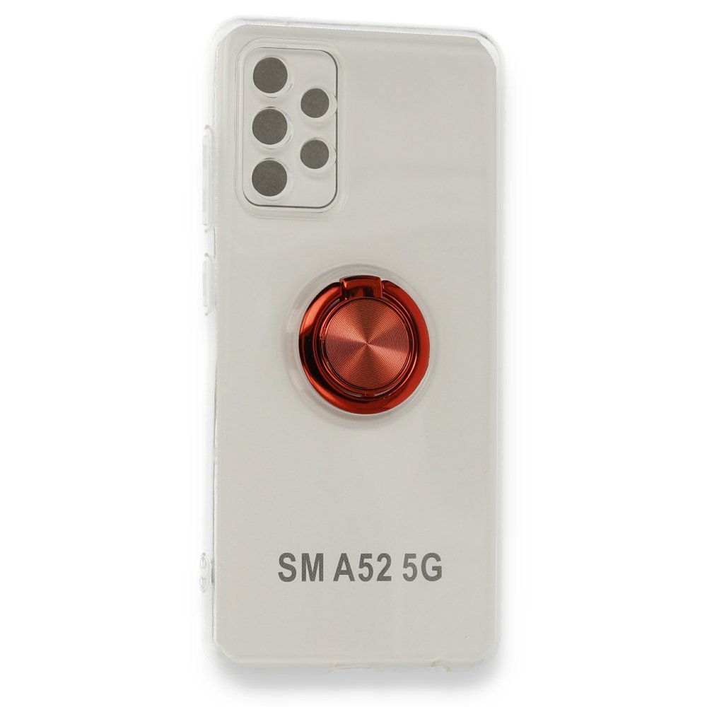 Newface Samsung Galaxy A52S Kılıf Gros Yüzüklü Silikon - Kırmızı