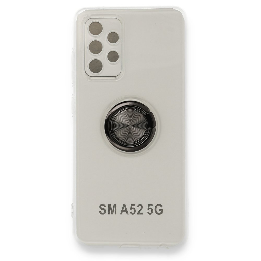 Newface Samsung Galaxy A52S Kılıf Gros Yüzüklü Silikon - Siyah